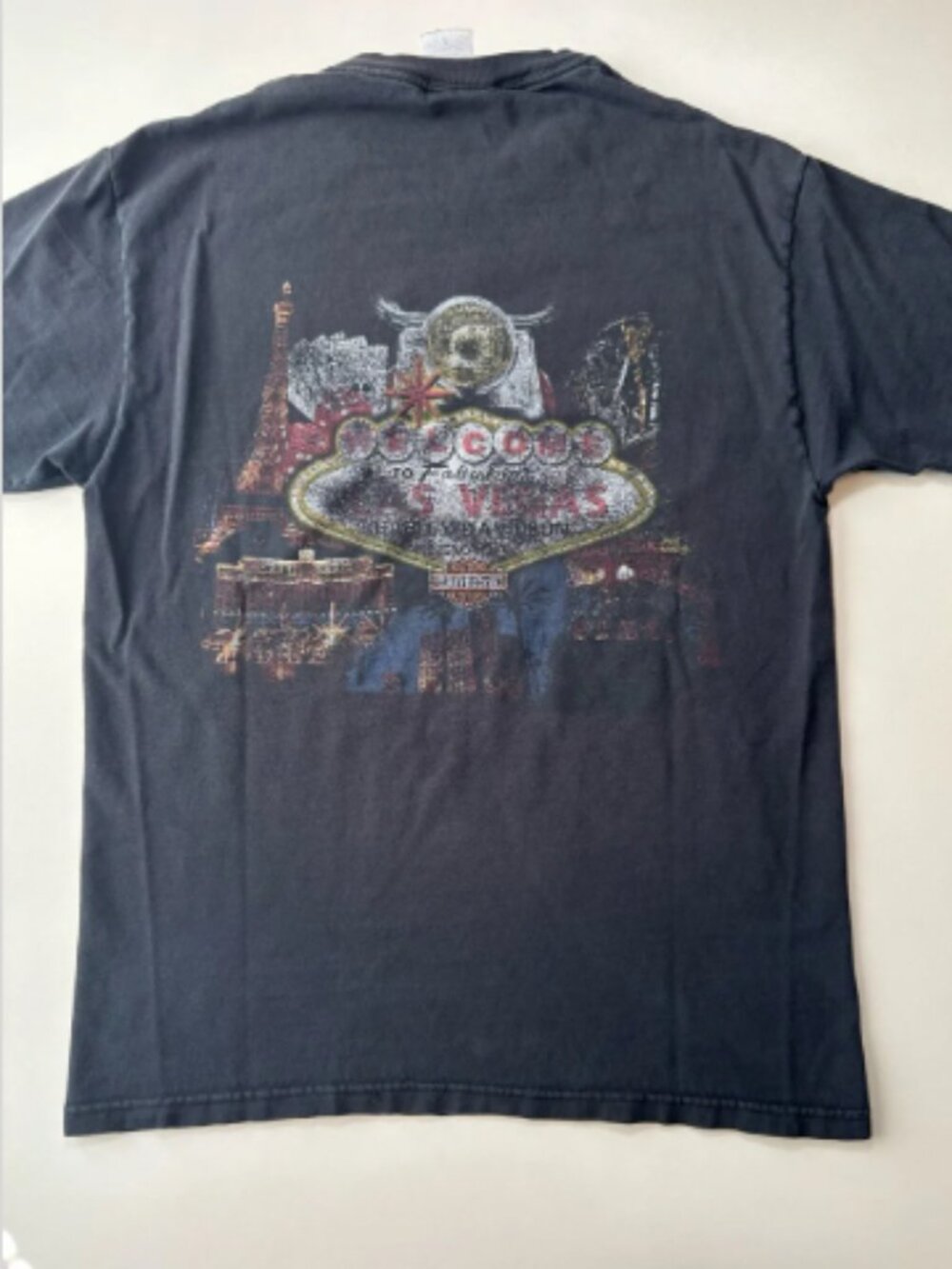 Faded vintage Harley Davidson Las Vegas casino motorcycle shirt